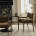Elegant French Retro Fabric Upholstered Solid Oak Wood Dining Chair