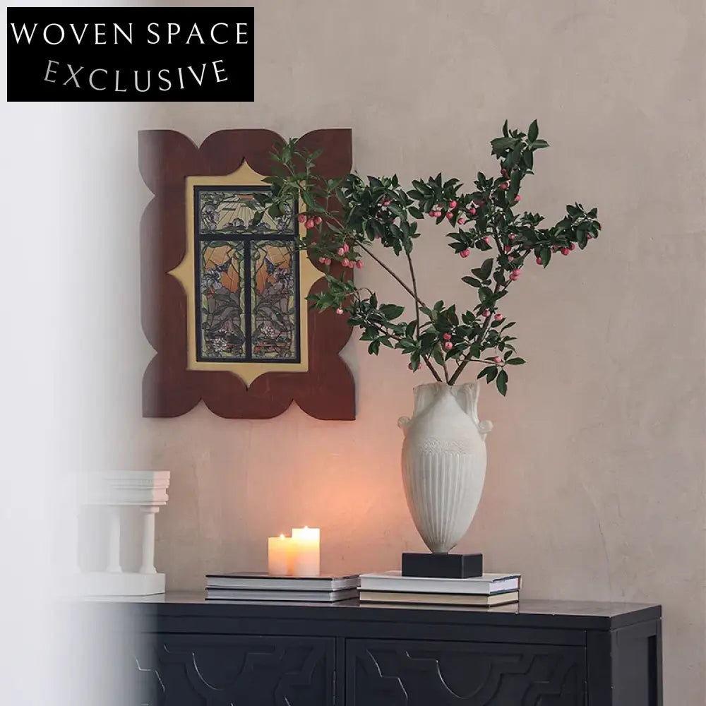 Elegant French Retro Handmade Resin Flower Vase for Console Tabletop Decor