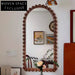 Elegant French Retro Irregular Wooden Frame Full-Length Floor Mirror