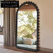 Elegant French Retro Irregular Wooden Frame Full-Length Floor Mirror