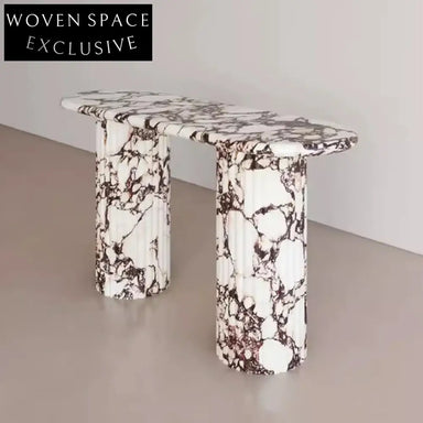 Elegant French Retro Minimalist Calacatta Viola Marble Entrance Console Table
