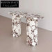 Elegant French Retro Minimalist Calacatta Viola Marble Entrance Console Table