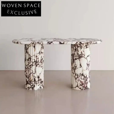 Elegant French Retro Minimalist Calacatta Viola Marble Entrance Console Table