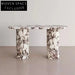 Elegant French Retro Minimalist Calacatta Viola Marble Entrance Console Table