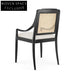 Elegant French Retro Solid Wood Rattan High Back Arm Dining Chair