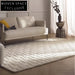 Elegant French Retro Style Three-dimensional Relief Cream Polyester Area Rug
