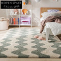 Elegant French Style Cream Living Room Area Rug Handcrafted Polyester Fiber