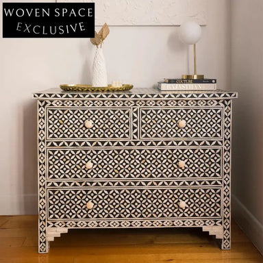 Elegant French Style Solid Wood Symmetrical 4-Drawer Storage Cabinet