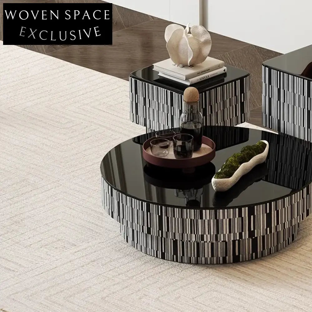 Elegant French Style Tempered Glass Coffee Table, Modern Living Room Accent Furniture