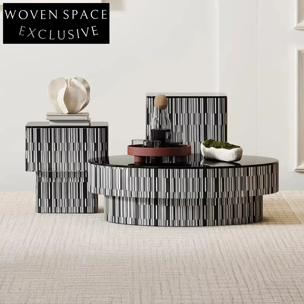 Elegant French Style Tempered Glass Coffee Table, Modern Living Room Accent Furniture