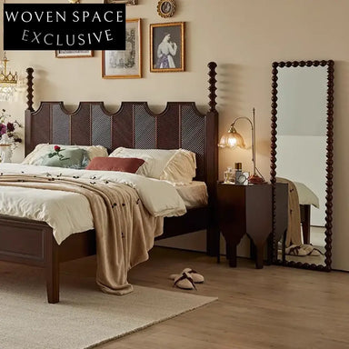 Elegant French Vintage Full Length Floor Mirror with Distressed Wooden Frame