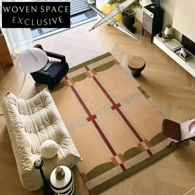 Elegant French Vintage Hand-Tufted Maillard Color Area Rug for Home Decor