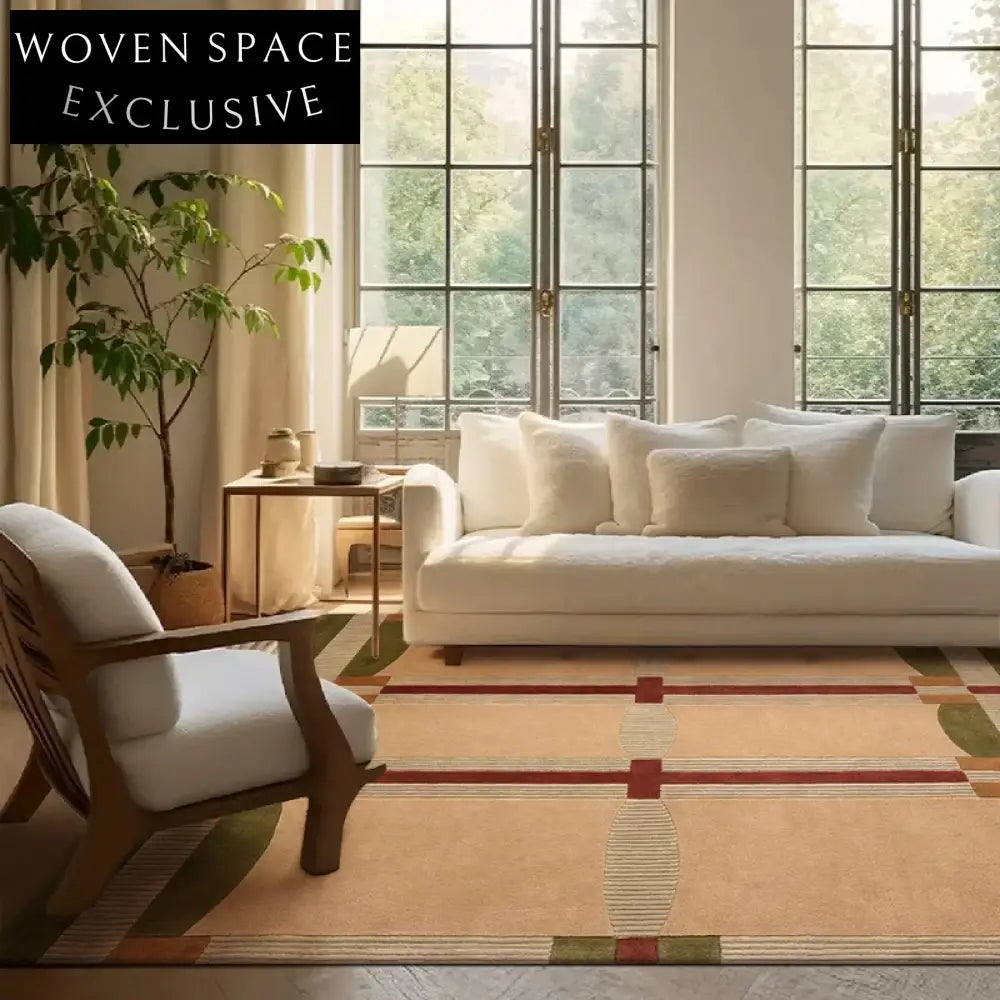 Elegant French Vintage Hand-Tufted Maillard Color Area Rug for Home Decor