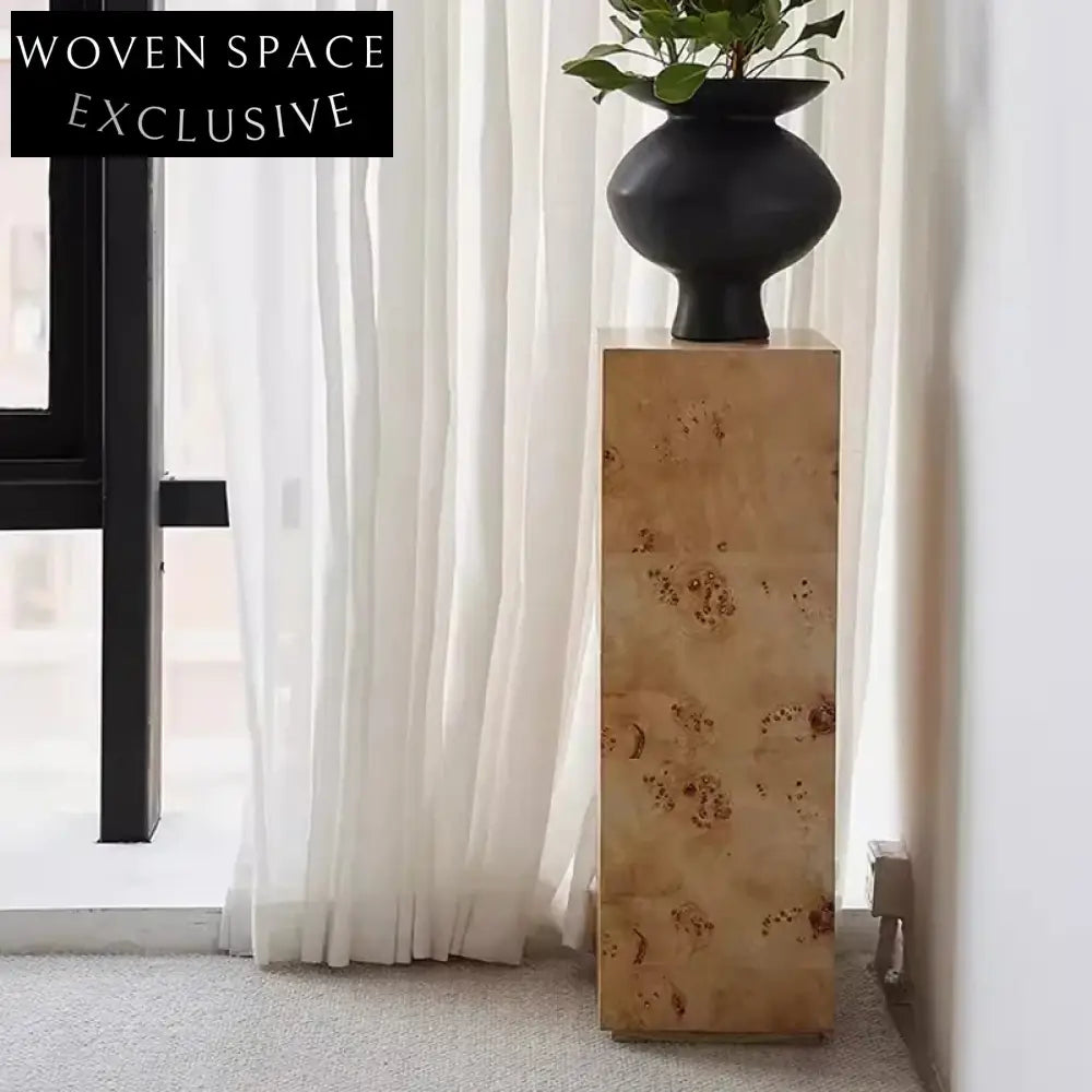 Elegant French Vintage Mappa Burl Wood Sculpture Display Pedestal