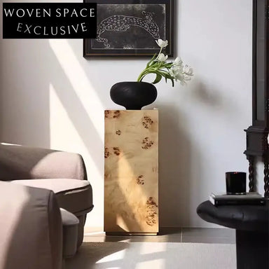 Elegant French Vintage Mappa Burl Wood Sculpture Display Pedestal