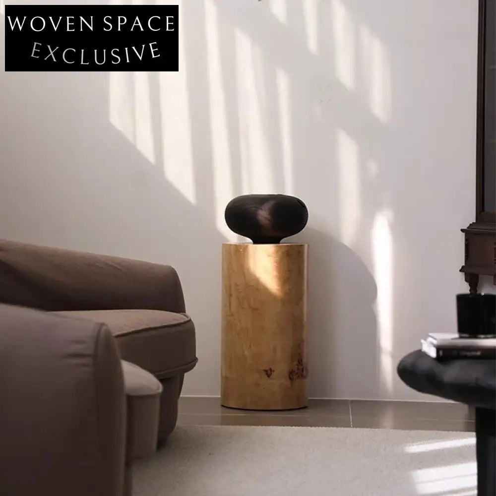 Elegant French Vintage Mappa Burl Wood Sculpture Display Pedestal