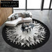 Elegant French Vintage Round Area Rug: Soft Polyester, Abstract Geometric Pattern