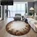 Elegant French Vintage Round Area Rug: Soft Polyester, Abstract Geometric Pattern