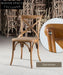 Elegant French Vintage Solid Wood Cross Back Rattan Seat Dining Chair