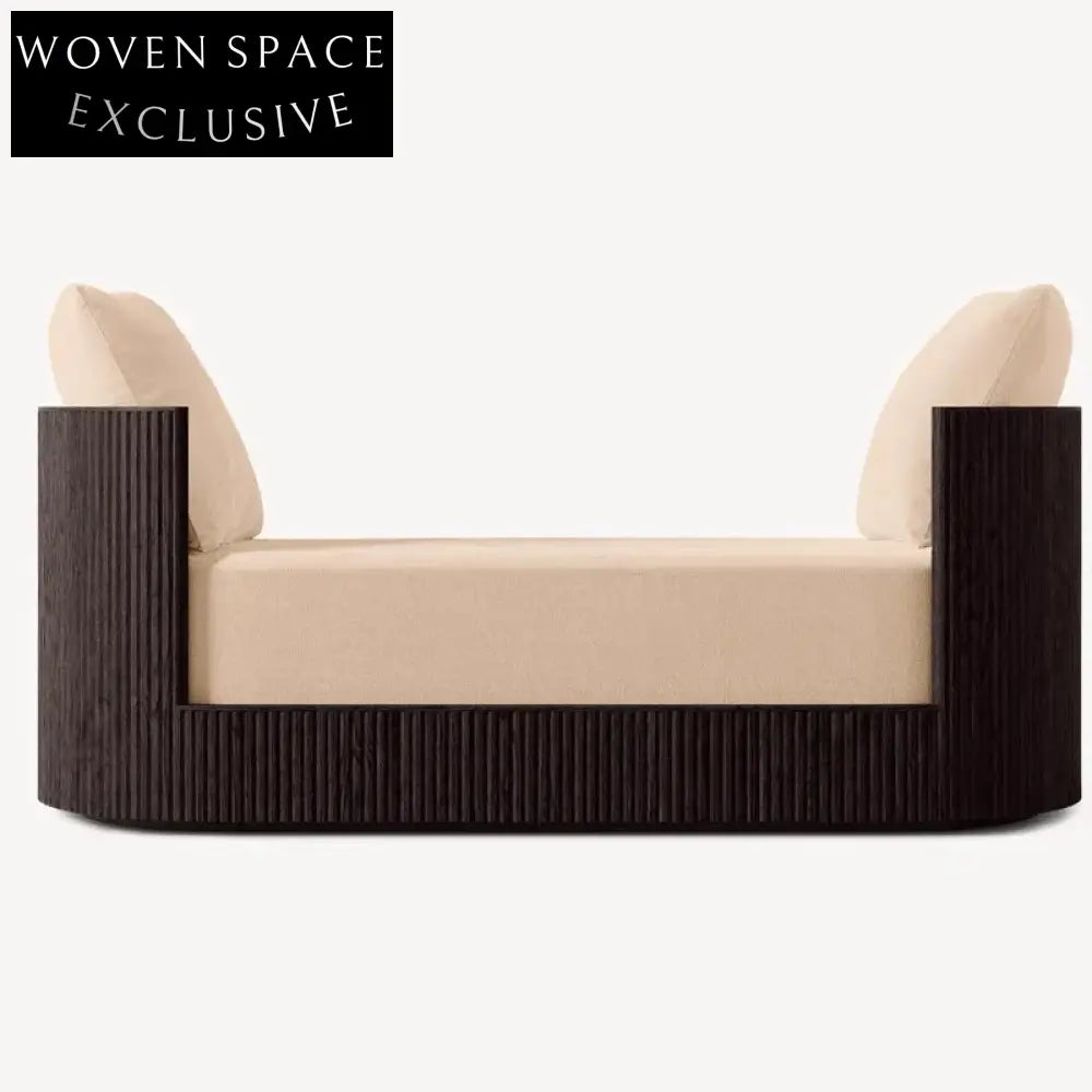 Elegant French Vintage Velvet Fabric Bed End Bench Lounge Sofa