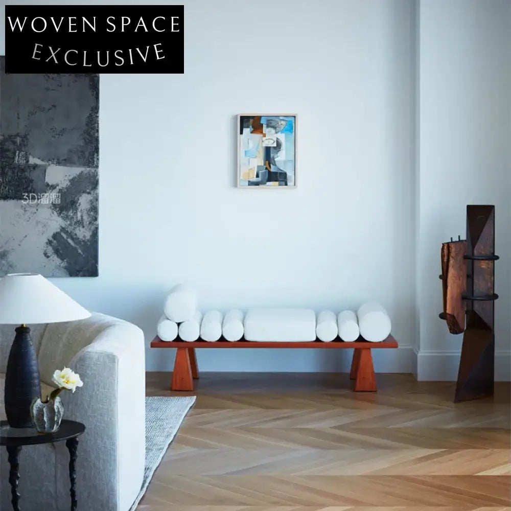 Elegant French Vintage Wooden Bench for Living Room or Bedroom Home