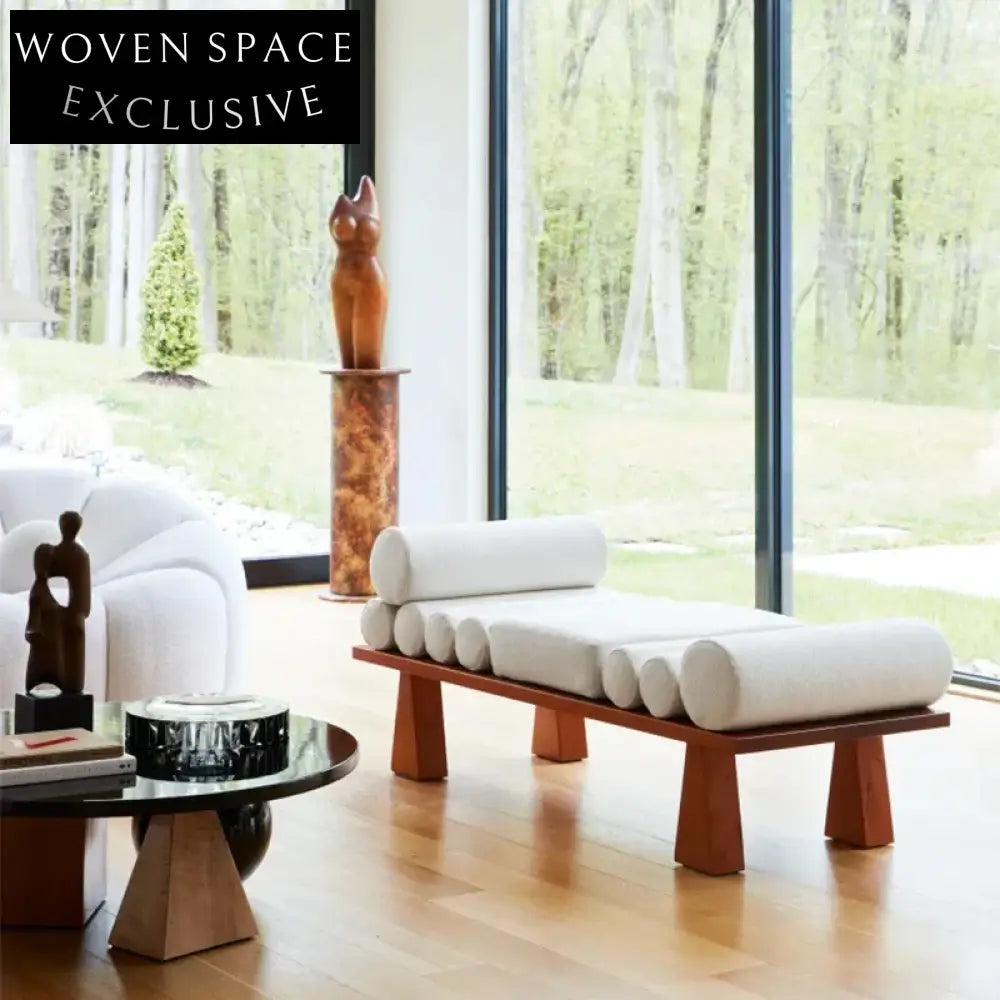 Elegant French Vintage Wooden Bench for Living Room or Bedroom Home
