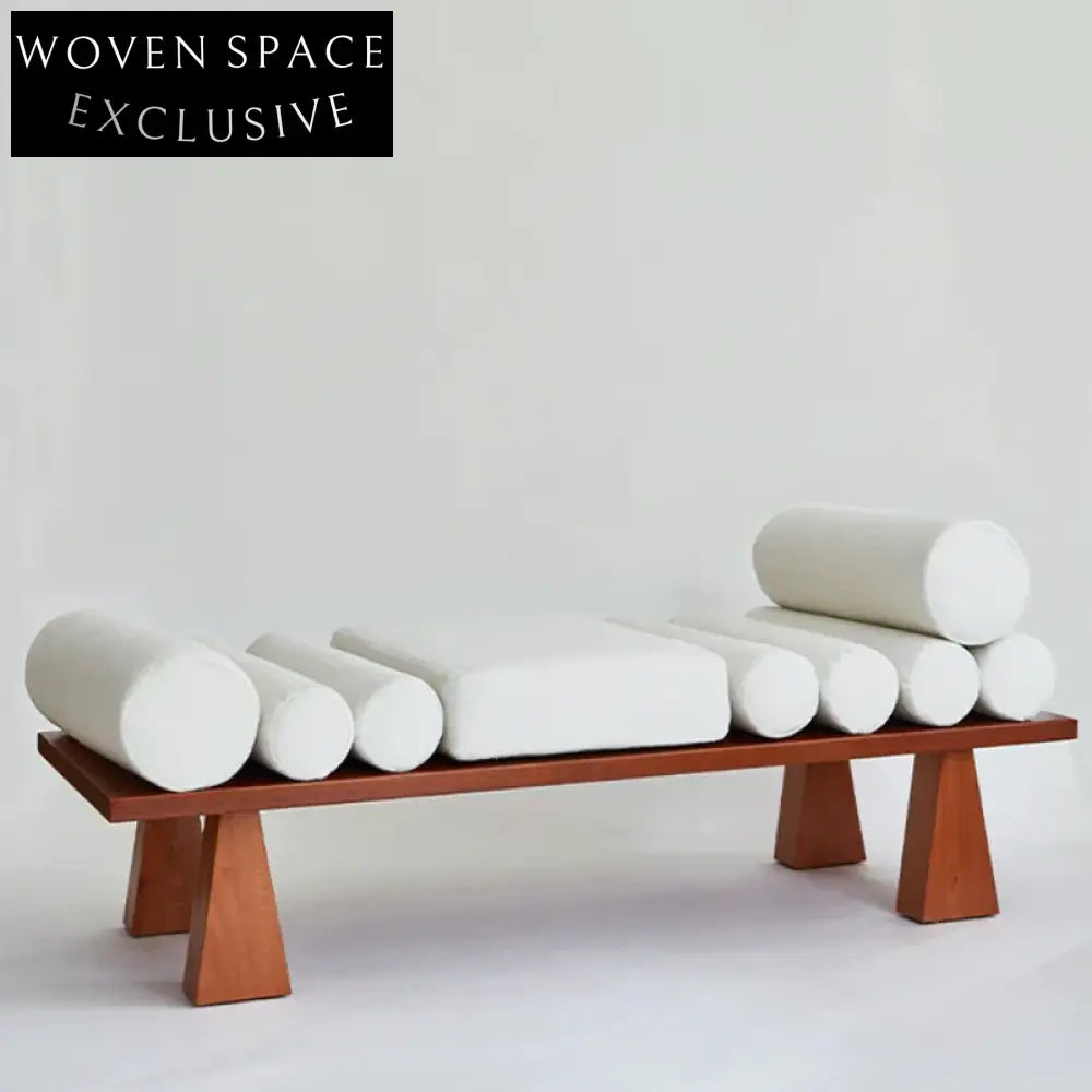 Elegant French Vintage Wooden Bench for Living Room or Bedroom Home
