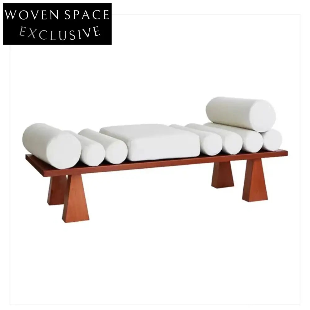 Elegant French Vintage Wooden Bench for Living Room or Bedroom Home