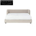 Elegant French White Velvet King Platform Bed with Storage