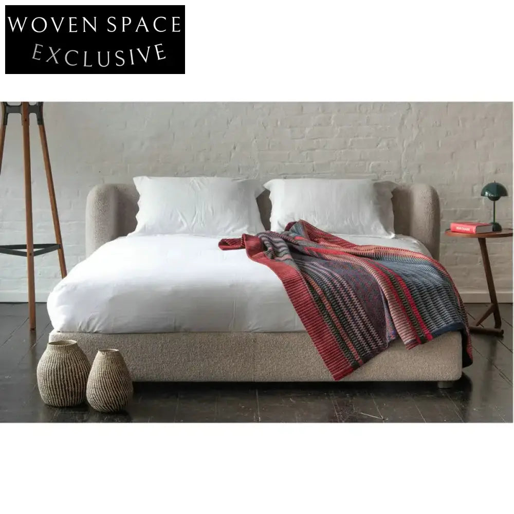 Elegant French White Velvet King Platform Bed with Storage