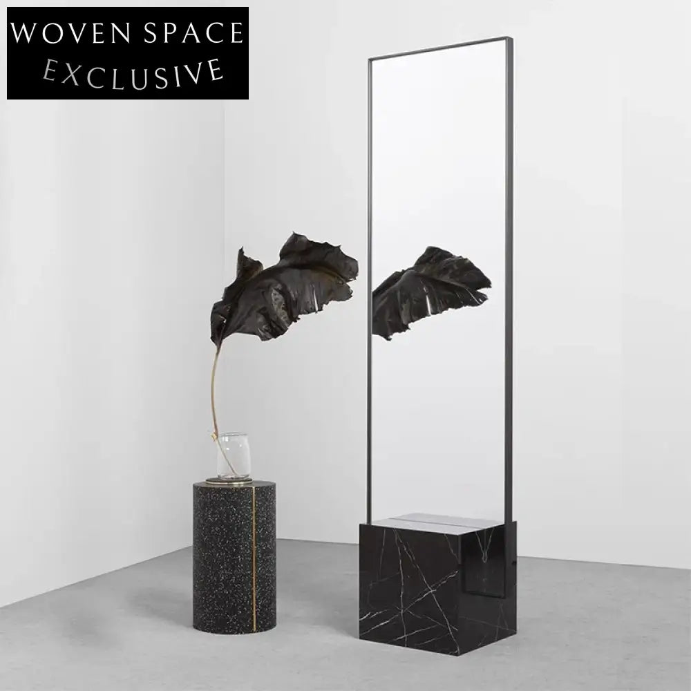 Elegant Full-Length Marble Frame Floor Standing Art Deco Design Mirror