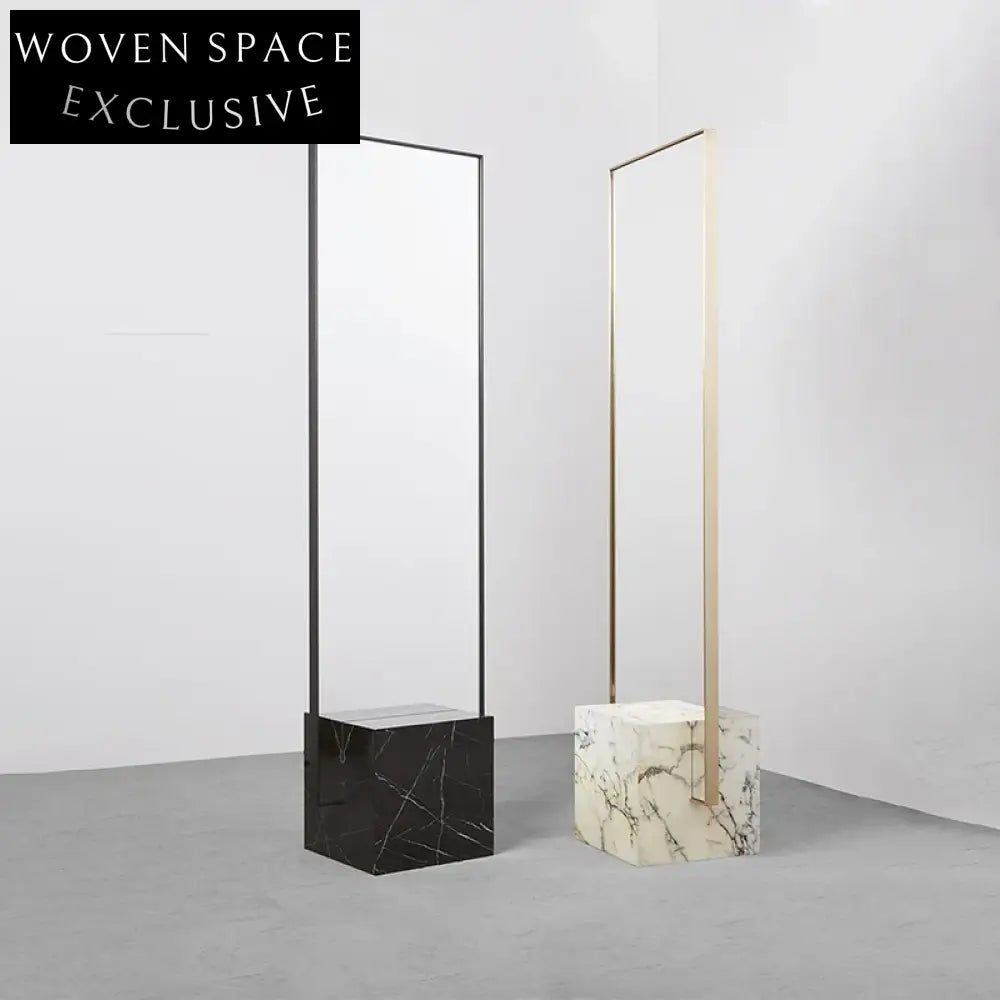 Elegant Full-Length Marble Frame Floor Standing Art Deco Design Mirror