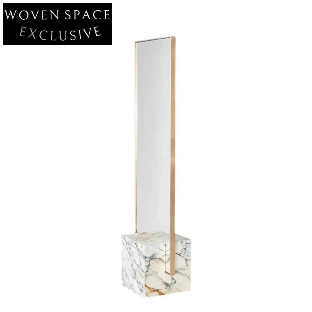 Elegant Full-Length Marble Frame Floor Standing Art Deco Design Mirror