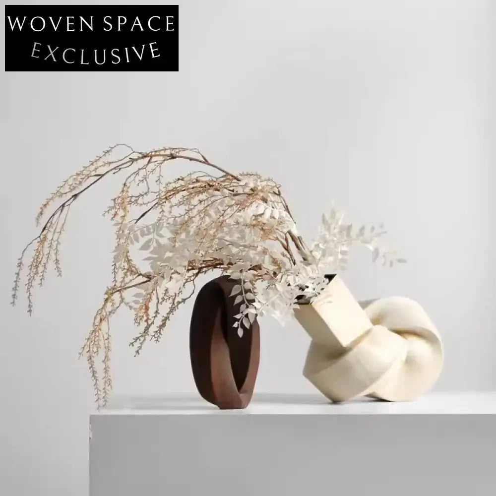 Elegant Geometric Ceramic Decor Sculpture for Modern Home Living Room Office