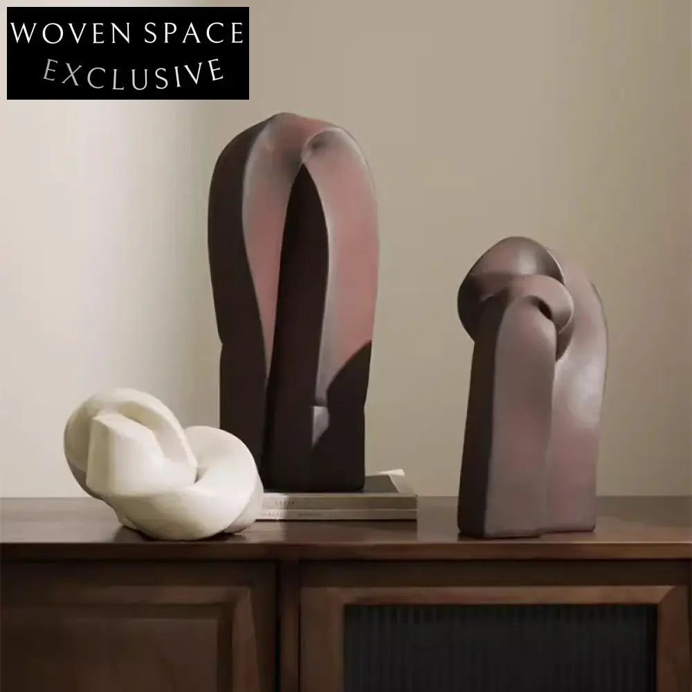 Elegant Geometric Ceramic Decor Sculpture for Modern Home Living Room Office