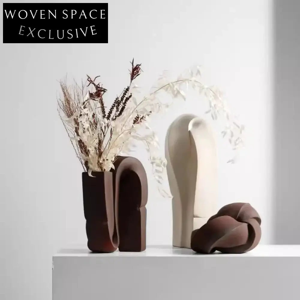 Elegant Geometric Ceramic Decor Sculpture for Modern Home Living Room Office