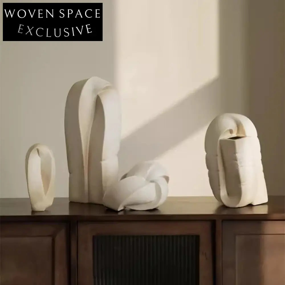 Elegant Geometric Ceramic Decor Sculpture for Modern Home Living Room Office