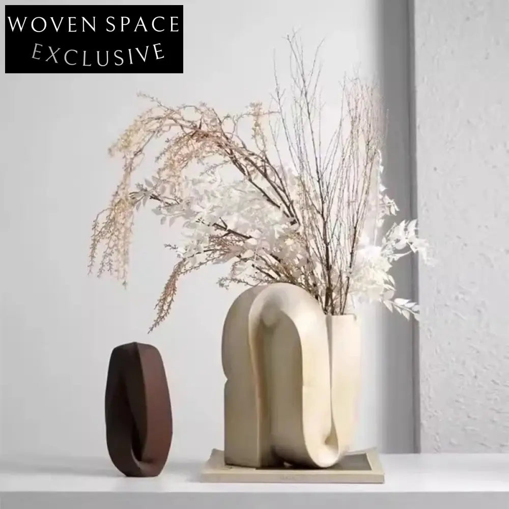 Elegant Geometric Ceramic Decor Sculpture for Modern Home Living Room Office