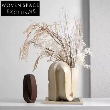 Elegant Geometric Ceramic Decor Sculpture for Modern Home Living Room Office