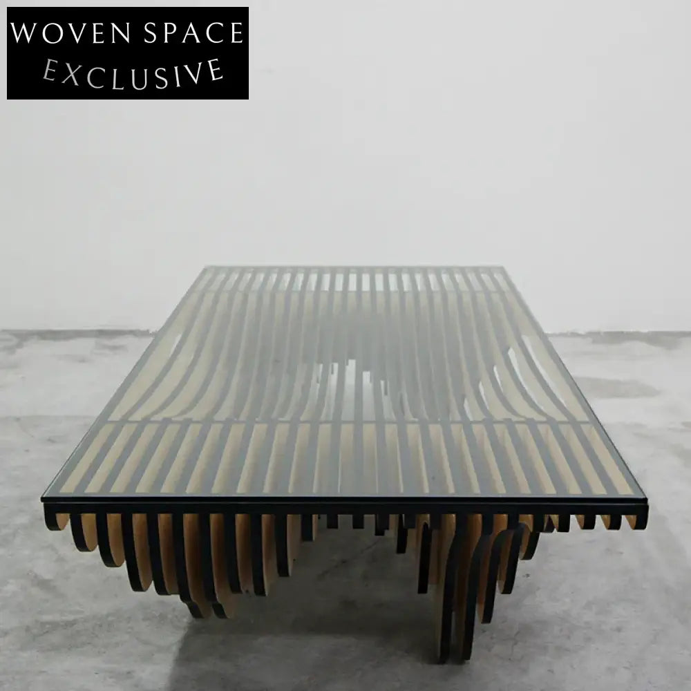 Elegant Glass Coffee Table with Solid Wood Frame for Living Rooms