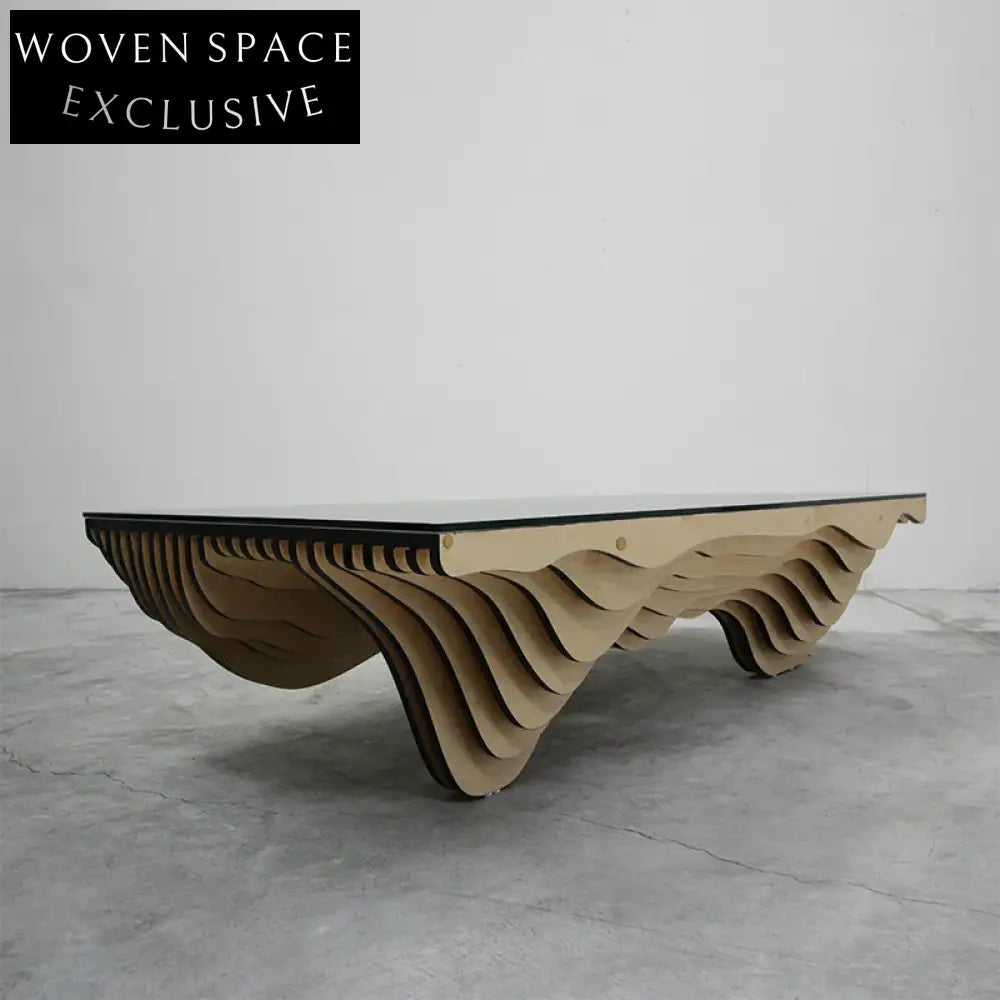 Elegant Glass Coffee Table with Solid Wood Frame for Living Rooms