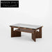 Elegant Glass Top Solid Wood Frame Rectangular Living Room Coffee Table