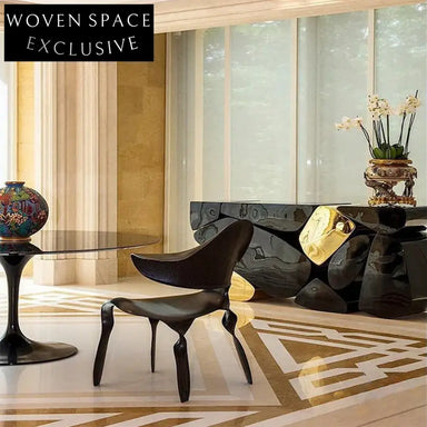 Elegant Gold and Black Modern Stainless Steel Entryway Console Table
