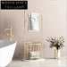 Elegant Gold Finish Marble Iron Bathroom Floor Standing Shelf Towel Rack Holder