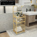 Elegant Gold Finish Marble Iron Bathroom Floor Standing Shelf Towel Rack Holder