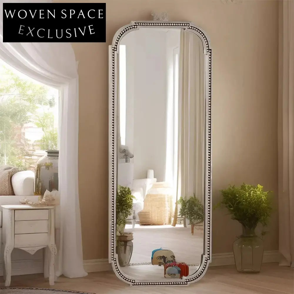 Elegant Gold Full-Length Floor Standing Dressing Room Mirror