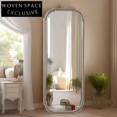Elegant Gold Full-Length Floor Standing Dressing Room Mirror
