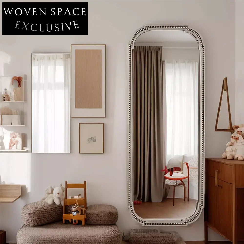 Elegant Gold Full-Length Floor Standing Dressing Room Mirror
