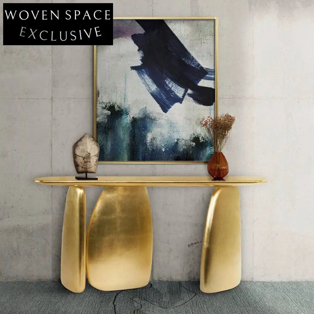 Elegant Gold Metal Console Table for Modern Living Room Entryway Decor
