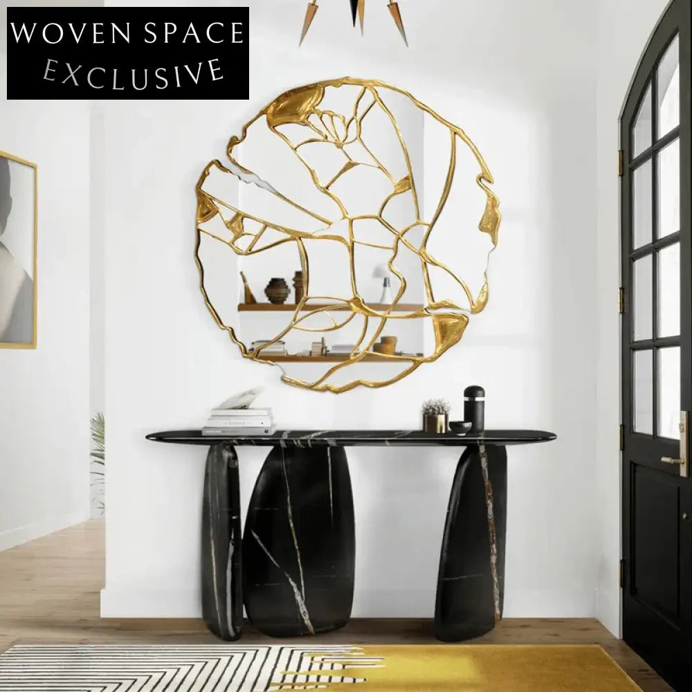 Elegant Gold Metal Console Table for Modern Living Room Entryway Decor